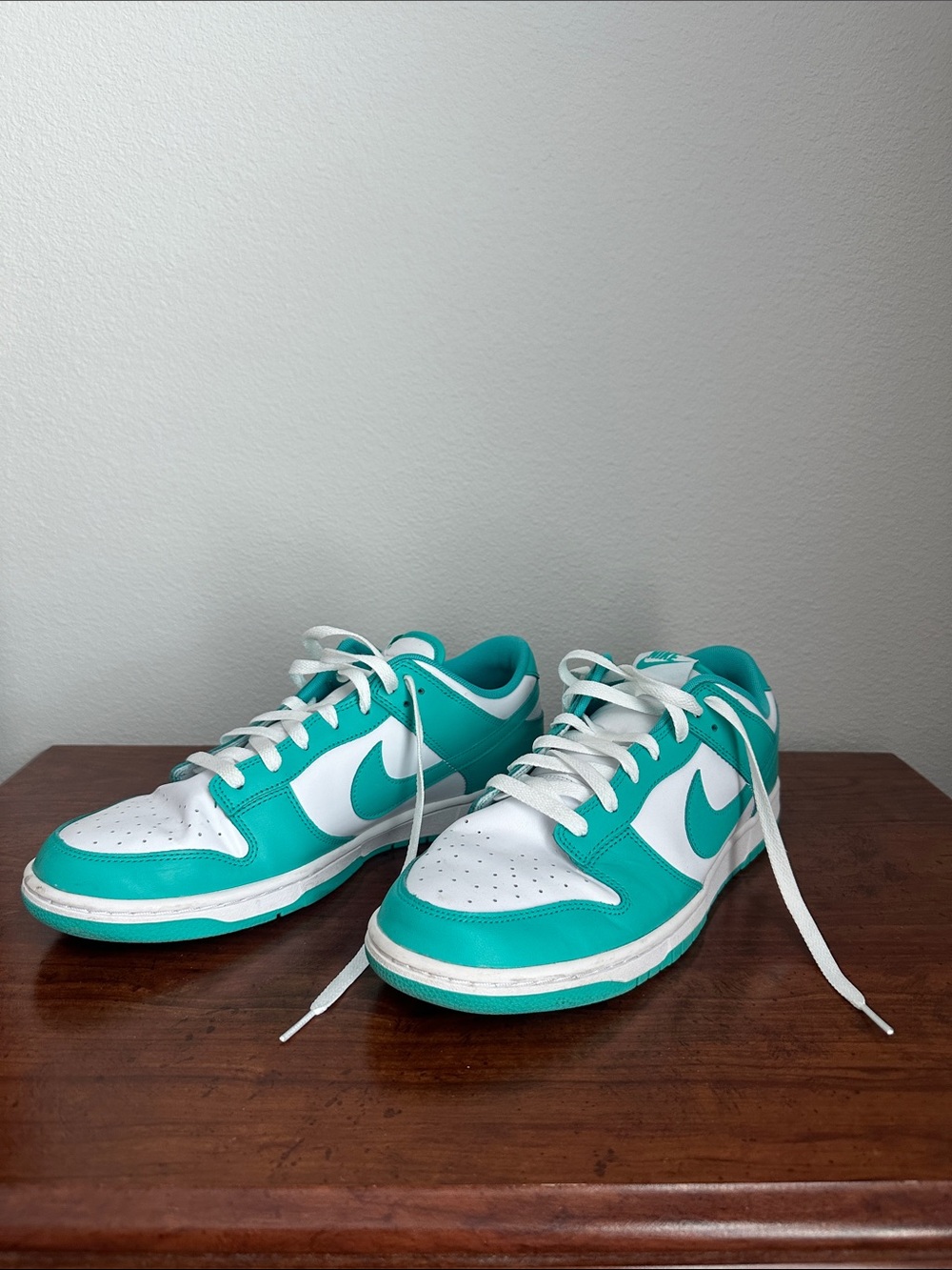 Nike Men's Teal and White Low-Top Sneakers
